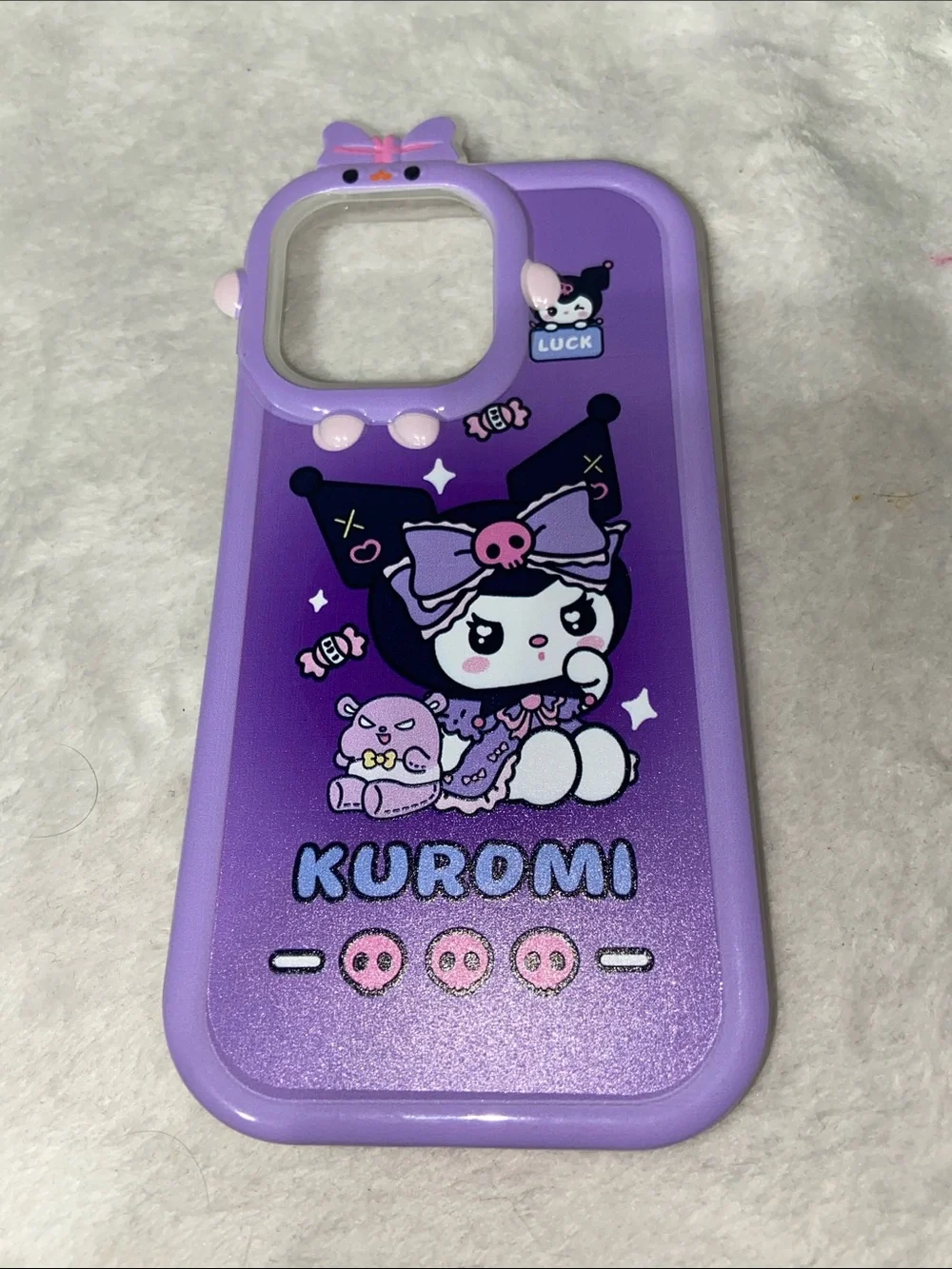 Kuromi Purple Cute Character Silicone iPhone 14 Pro Case